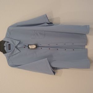 ROUNDTREE & YORKE Men's 3XT light blue short sleeve shirt 65%Modal 35%Polyester